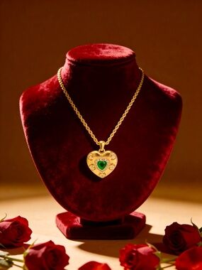 18 Karat PVD Gold Heart Pendant Necklace